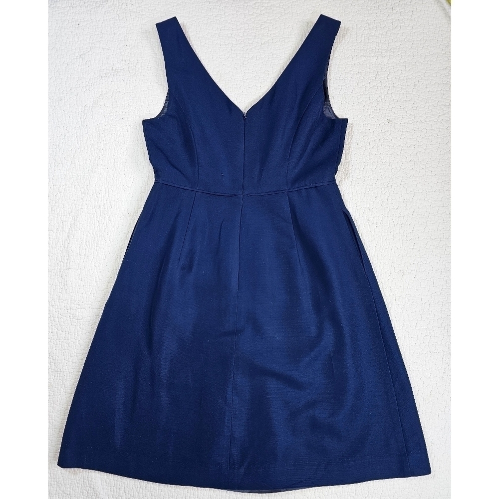 J. Crew Kami Fit and Flare Navy Vicose Dress - Picture 2 of 15